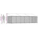 Dog Cage with Roof and Door Grey 6x2x2 m Galvanised Steel 3209569