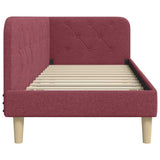 Corner Bed Frame with Headboard Wine Red 80 x 200 cm Fabric 42016556