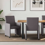Dining Chairs with Wheels 2 pcs Grey 57 x 66 x 94 cm 42017819