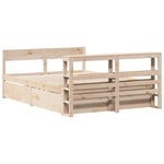 ZNTS Bed Frame without Mattress 120x190 cm Small Double Solid Wood Pine 3306399