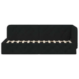 Corner Bed Frame with Headboard Black 80 x 200 cm Fabric 42016481