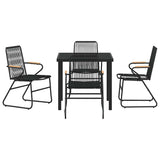 Garden Dining Set 5 pcs Black Powder-Coated Steel 3379171