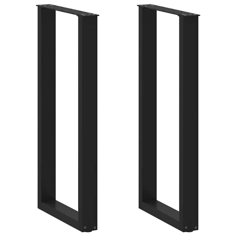 ZNTS Coffee Table Legs U-Shaped 2 pcs Black 50x cm Steel 4013232