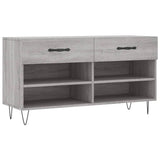 Shoe Bench Grey Sonoma 102x35x55 cm Engineered Wood 829738