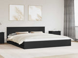 Bed Frame with Drawer Black 200 x 200 cm Engineer Wood 3407950