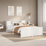 Bookcase Bed without Mattress White 135x190cm Double Solid Wood Pine 3322432