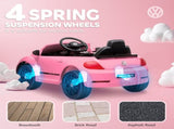 Volkswagen Beetle Licensed 12V Ride on Car w/ Remote Control, Suspension Wheels, Soft Start, Lights, T3398P348454