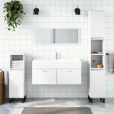 Bathroom Cabinet with Mirror White Engineered Wood 833884