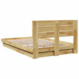 Bed Frame with Headboard without Mattress 120x200 cm Solid Wood Oak 3315742