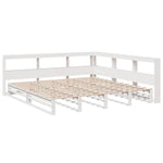 ZNTS Bookcase Bed without Mattress White 180x200cm Solid Wood Pine 3324491