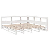 ZNTS Bookcase Bed without Mattress White 180x200cm Solid Wood Pine 3324491