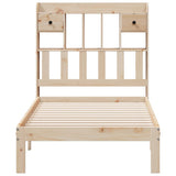 Bookcase Bed without Mattress 90x200cm Solid Wood Pine 3322595