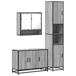 ZNTS 3 Piece Bathroom Furniture Set Grey Sonoma Engineered Wood 3301103