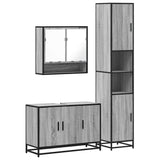 ZNTS 3 Piece Bathroom Furniture Set Grey Sonoma Engineered Wood 3301103