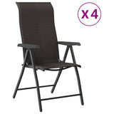 Folding Garden Chairs 4 pcs Black Coffee Poly Rattan 3270609
