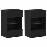 TV Cabinet Set 2 pcs Black 40 x 30 x 60.5 cm Engineered Wood 863097