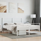 Metal Bed Frame without Mattress with Footboard White 120x200cm 352384