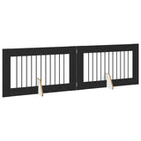Dog Gate with Stands 2 pcs Black Oak 100 x 60 cm 892109