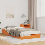 Bed Frame Wax Brown 90 x 210 cm Solid Pine Wood 873405