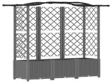 Raised Bed with Trellis and Roof Light Grey 163 x 40 x 138 cm 42032585