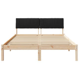 Bed frame Brown and black 135 x 190 cm Solid pine wood 878691
