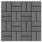 11 pcs Decking Tiles WPC 30x30 cm 1 sqm Grey 45030