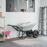 Wheelbarrow Silver and Black 137 x 60 x 65.5 cm Steel 42007972