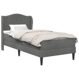 Bed Frame with Headboard Dark Grey 90 x 190 cm Velvet 3415275