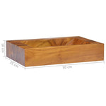 ZNTS Basin Solid Teak Wood 50x35x10 cm 326163