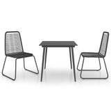 Dining Set Black PVC Rattan Compact Lightweight Dining Set 3060112
