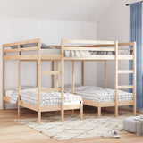 Triple Bunk Bed Frame 200x200/80x200 cm Solid Wood Pine 3308583