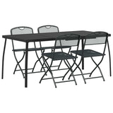 Outdoor Furniture Set Folding 5 pcs Anthracite Iron and Steel 3422897