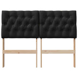 Upholstered Headboard Black 120 cm Solid Pine Wood 879351