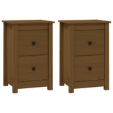 Bedside Cabinets 2 pcs Honey Brown 40x35x61.5 cm Solid Wood Pine 820953