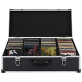 CD Case for 80 CDs Aluminium ABS Black 91855
