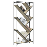 Bookcase Sonoma Oak 79x30x180 cm Engineered Wood and Metal 845432