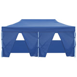 Professional Folding Party Tent with 4 Sidewalls 3x6 m Steel Blue 48865