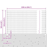 Fence and Post Grey 1.2 x 25 m Steel 3336108