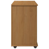 Rolling Cabinet Honey Brown 63.5 x 39 x 65.5 cm Solid Pine Wood 42028380