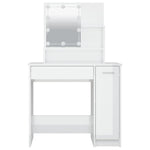 Dressing Table with LED High Gloss White 86.5x35x136 cm 808816