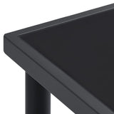 9 Piece Garden Dining Set Black Steel and Textilene 3200681