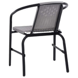Garden Chair Set of 2 Black Plastic Rattan, Steel Standard 312494