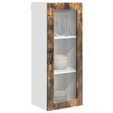 Wall Glass Cabinet PORTO Smoked Oak 40 x 31 x 100 cm 885450