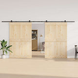Sliding Door Hardware Kit 427 cm Steel Black 3295784