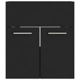 Bathroom Furniture Set Black Engineered Wood 3071307