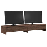 Monitor Stand with Drawers Brown Oak 100x27x15 cm Engineered Wood 854676