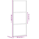 Sliding Door Black 90x205 cm Tempered Glass and Aluminium 155202