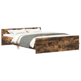 Bed Frame without Mattress Smoked Oak 135x190 cm Double 3203793