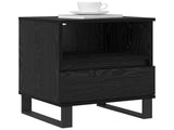 Bed Cabinet Black Oak 40 x 35 x 50 cm Engineered Wood 8004338