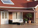 Electric Retractable Awning Brown and White 4 x 2 m 3419917